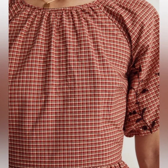Madewell Embroidered Bubble-Sleeve Midi Dress Size 4 - Picture 9 of 17